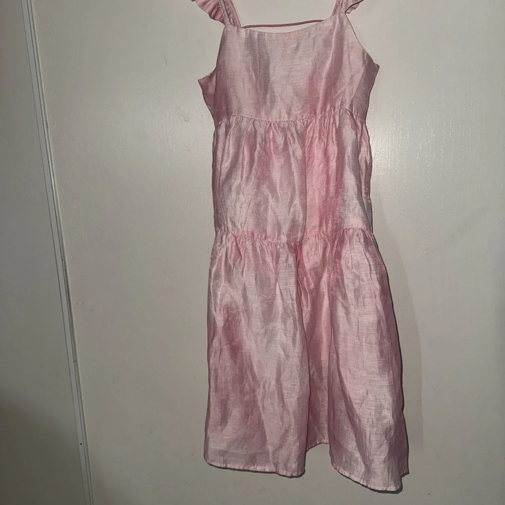 Zara Pink Ruffled Backless Sundress